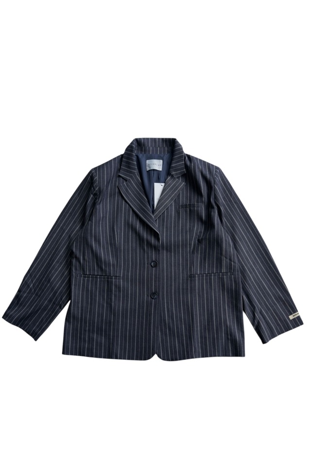 INTERPLAY / STRIPE LOOSE JACKET - NAVY STRIPE