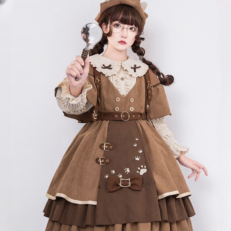 ロリータ クラロリ 4点セット 猫探偵 レトロ 可愛い ゆめかわ｜SEASONZ