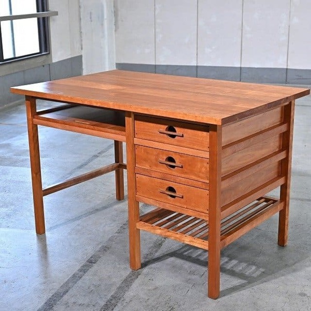 ジョン・ケリー 28万「J-23B」スタディデスク アメリカンブラックチェリー無垢材 J1シリーズ キーボード収納 学習 勉強 JOHN KELLY【中古家具/中古インテリア/USED家具ユーズド家具/リサイクル】