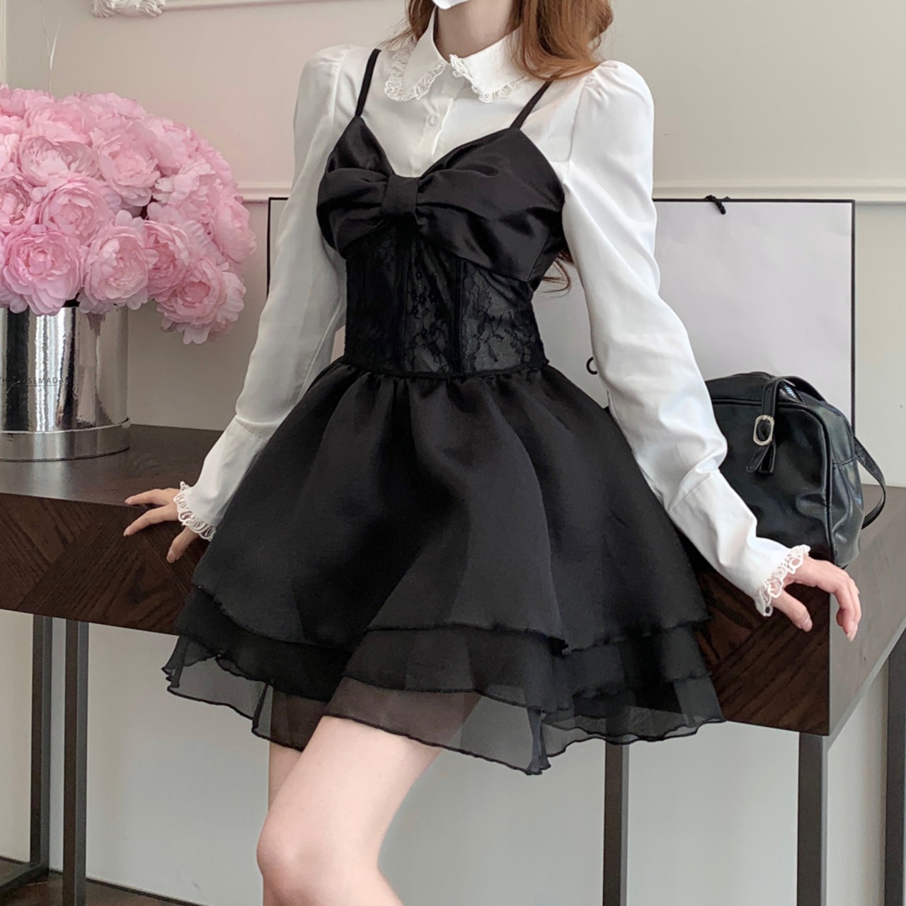 レースリボンキャミドレス LK1052