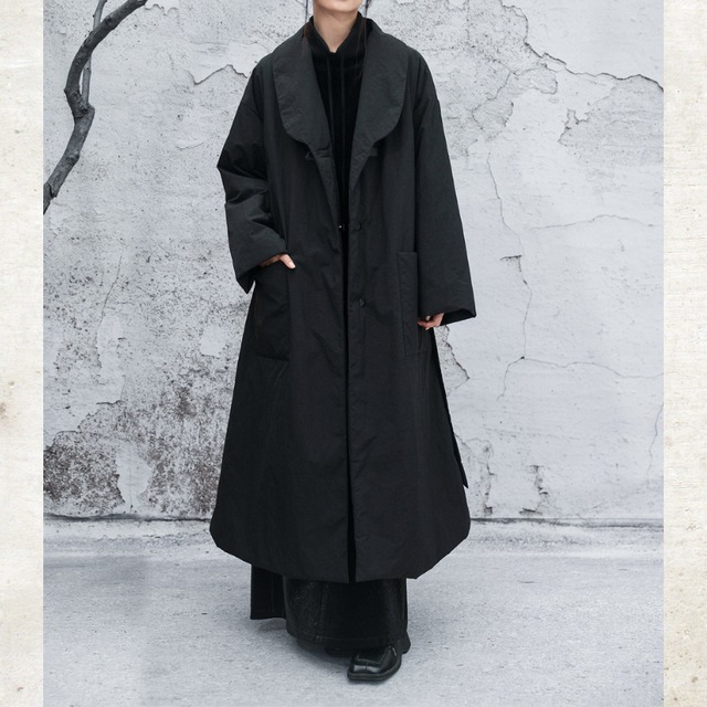 V-Neck Structured A-Line Coat　H0496