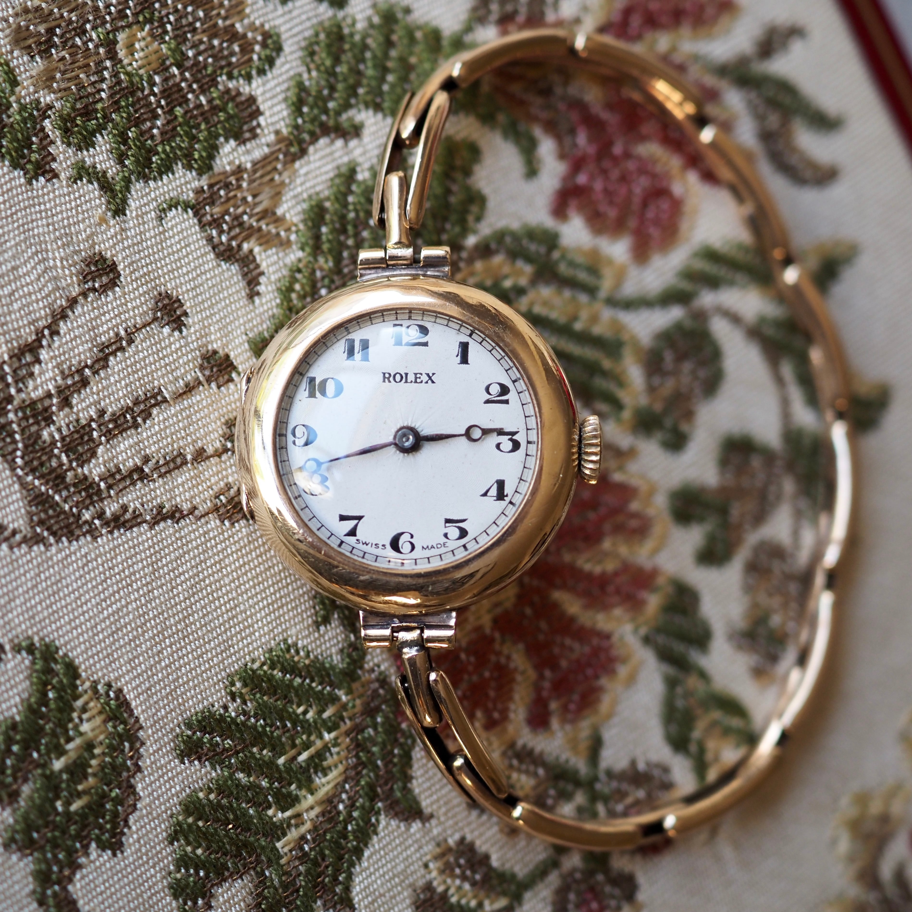 OH済 ROLEX ロレックス 9金無垢 1930s ギョーシェ文字盤 アンティーク