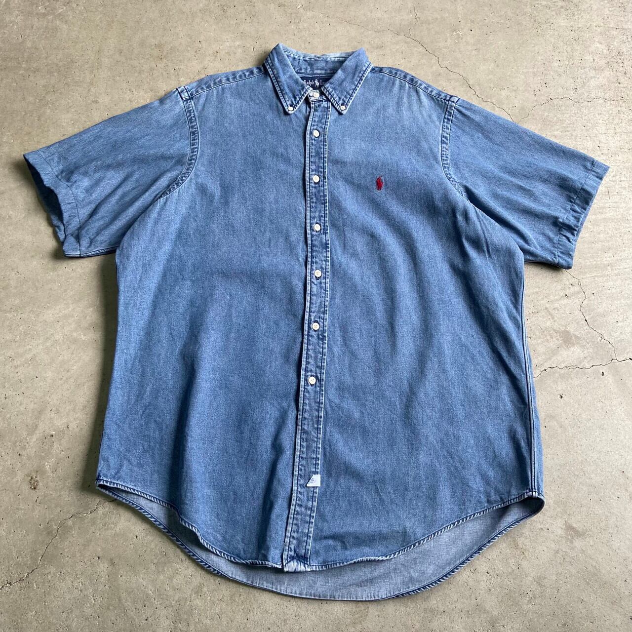 ビッグサイズ RALPH LAUREN ラルフローレン 半袖デニムシャツ ボタン