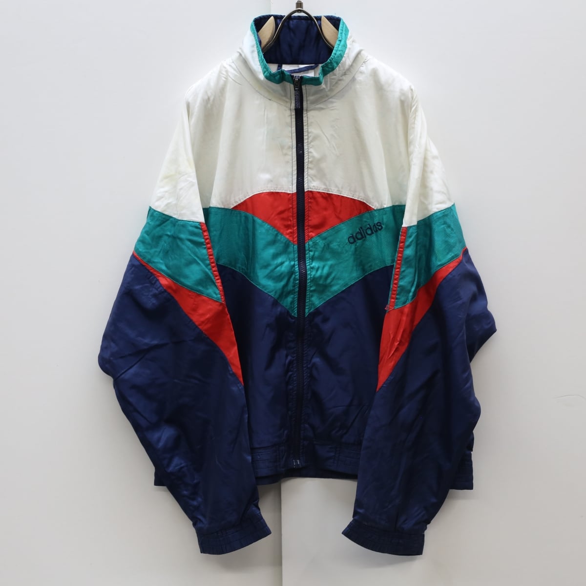 アディダス 90s ハーフジップ 中綿ナイロンジャケット adidas 希少古着-