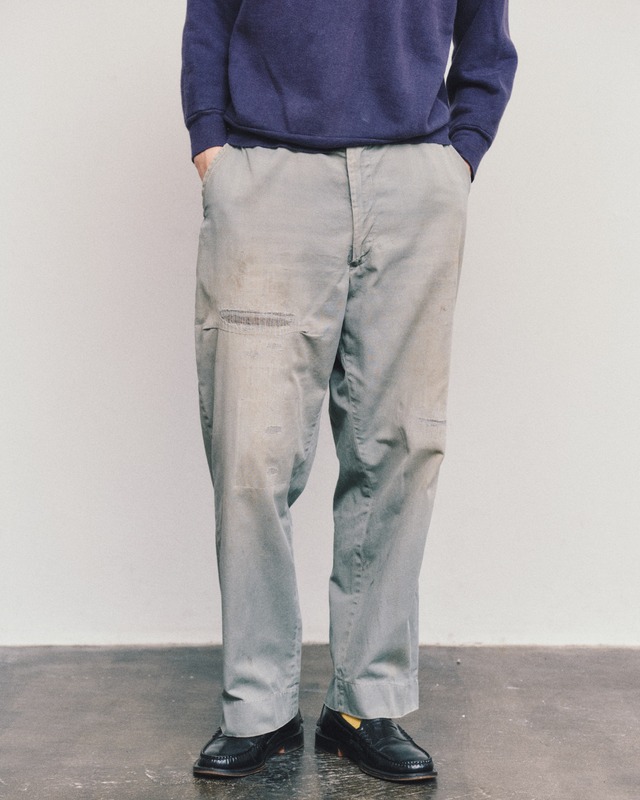 【逸品】50s special vintage work chino pants trousers fade grey Made in USA W36 ／50年代 スペシャル ヴィンテージ ワーク チノパンツ  実寸W36 フェード グレー USA製