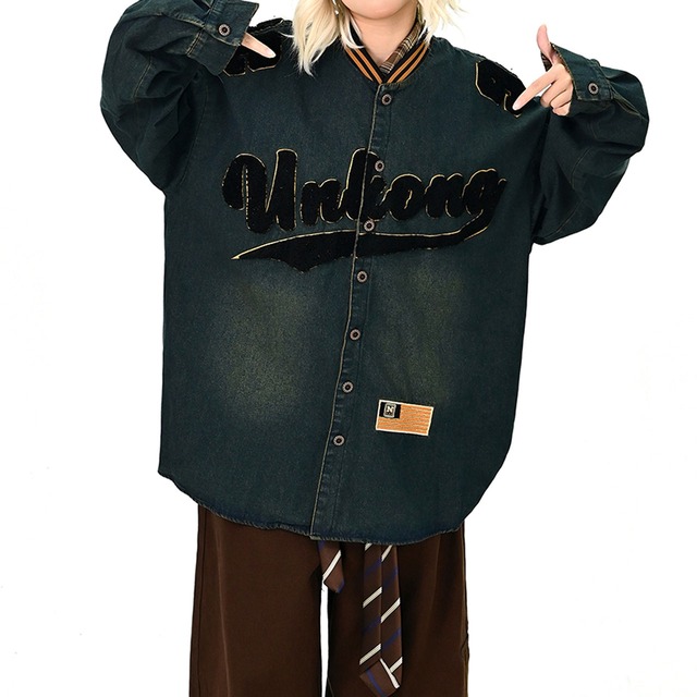 ユニフォームライクデニムロゴトップ   R01099