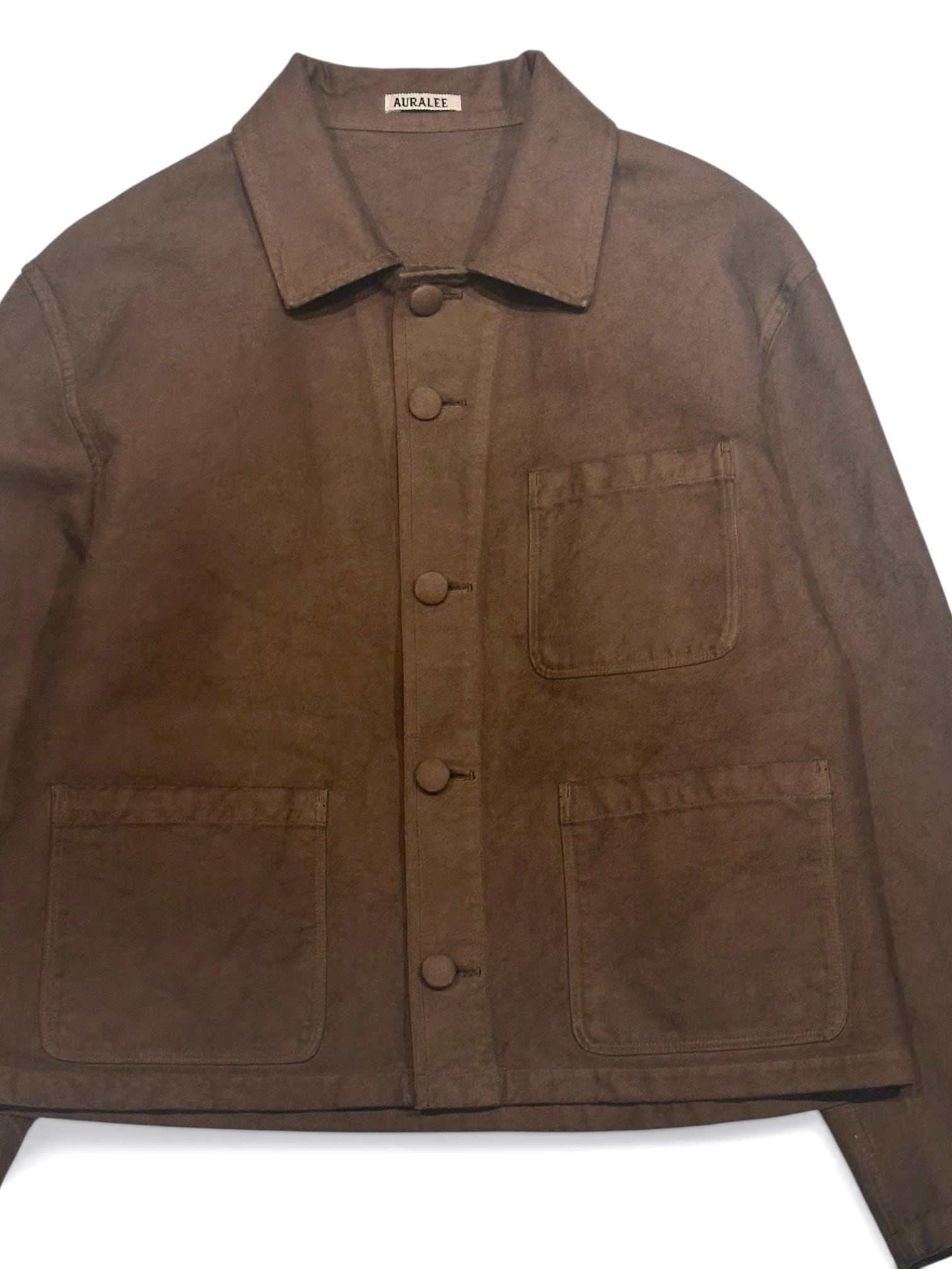 AURALEE  [GARMENT-DYED ORGANIC COTTON TWILL SHORT WORK JACKET]