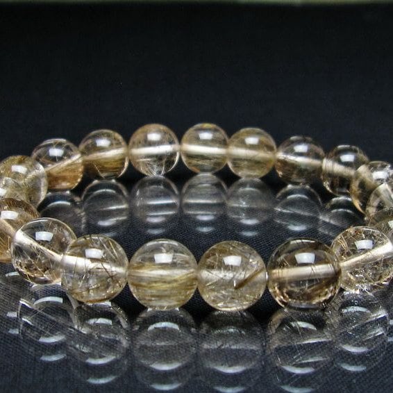 ルチルクォーツ ブレスレット 10mm プラチナルチル ブレス 一点物 111-55062