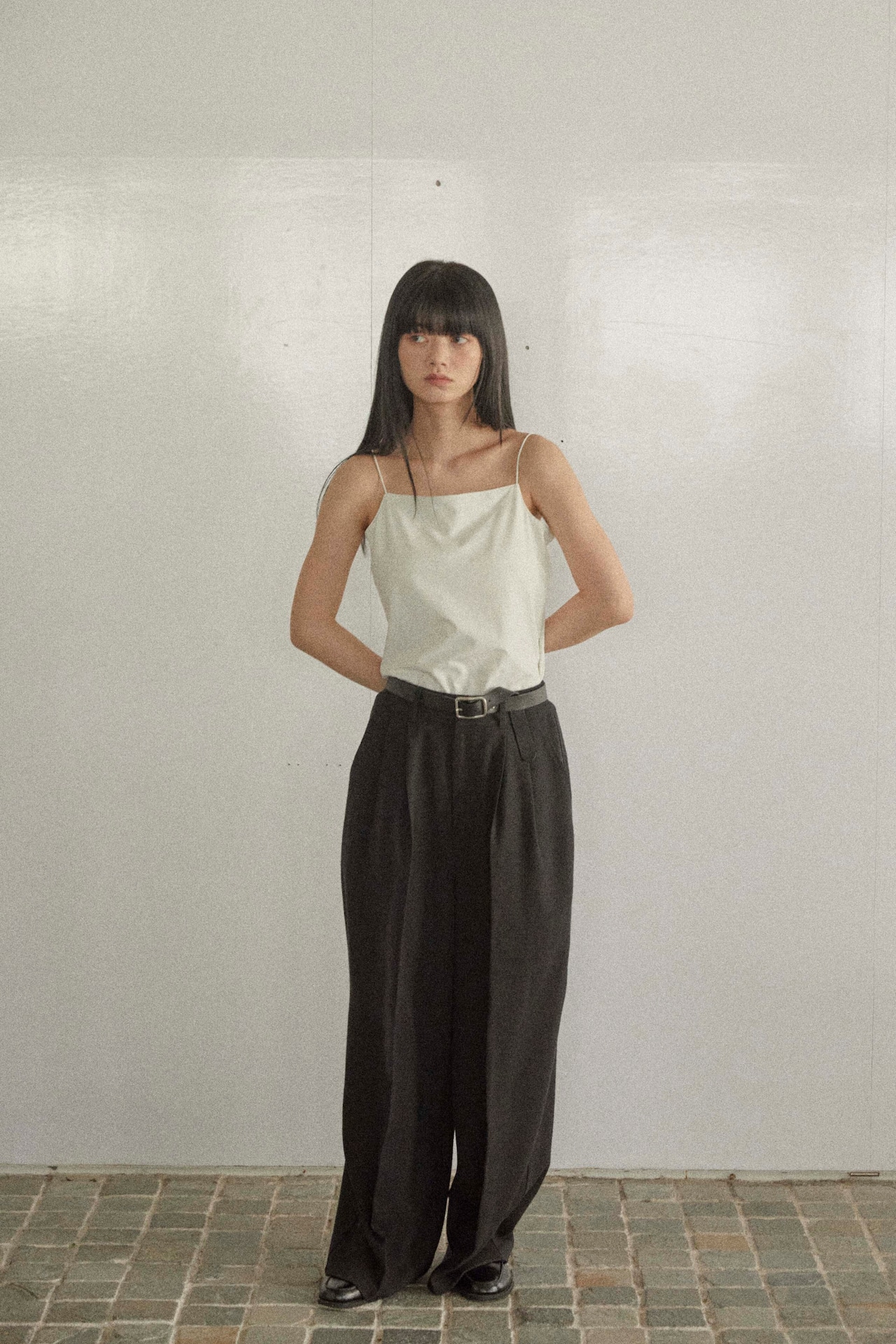 DU250501 linen like wide straight pants【T sizeあり】【Re Stock】【残り僅か】