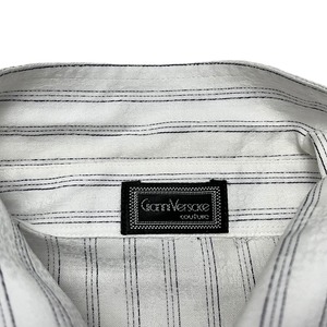 vintage GIANNI VERSACE woven cotton shirt "stripe × dot"