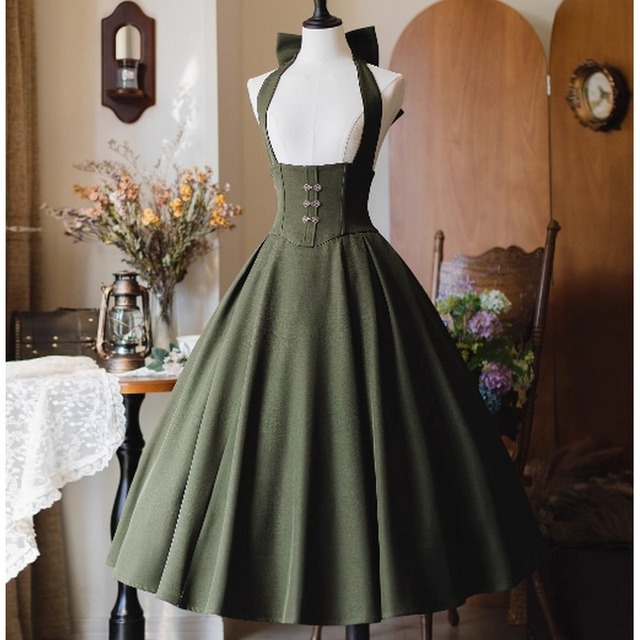 ホルターネックロング丈ワンピース　Z0117