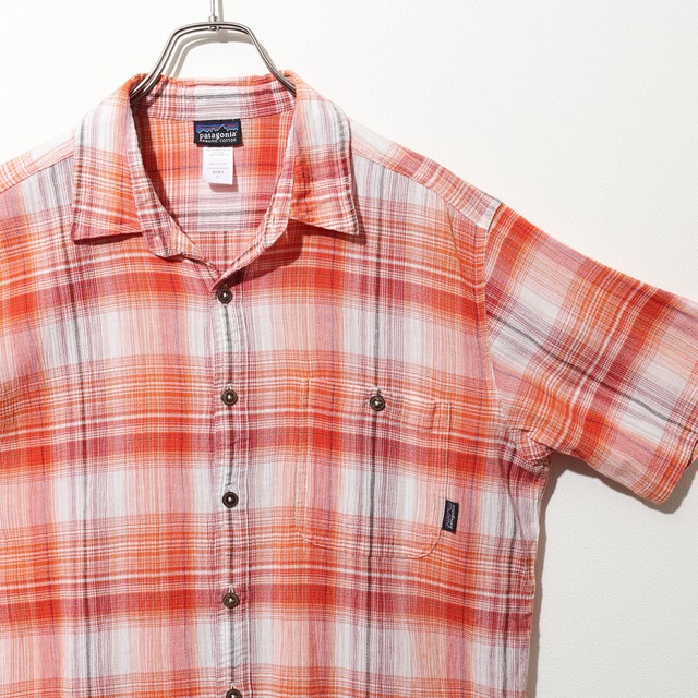 美品 L 10年 オレンジ A/C Yarn Dyed Shirt Patagonia ACシャツ ヤーンダイ パタゴニア