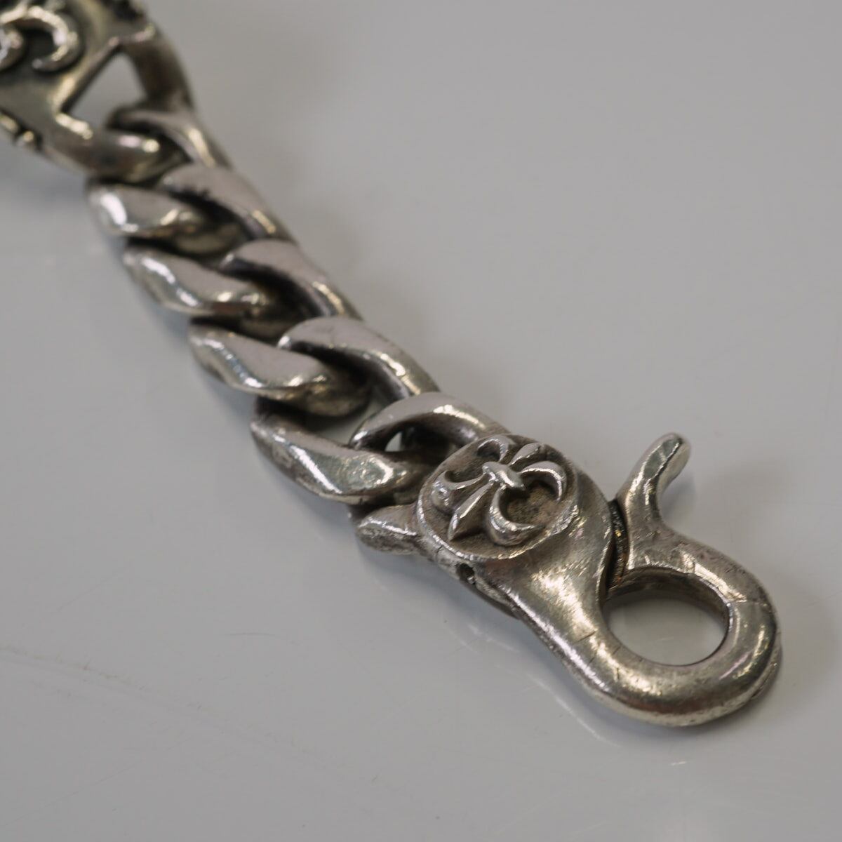 SILVER925 百合の紋章 喜平ブレスレット USED美品 重厚 ゴツめ 最大幅