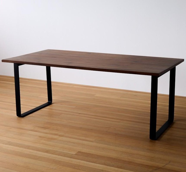 ダイニングテーブル 180  無垢天板 アイアン脚 ウォールナット無垢材 天然木 北欧 ナチュラル おしゃれ 4人 6人 鉄足 鉄脚 アイアン足