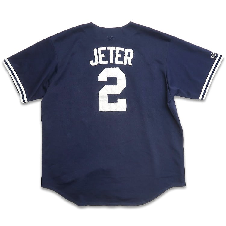 アメリカ製 MAJESTIC ニューヨークヤンキース ベースボールシャツ M 紺 古着 USA製 Majestic MLB ニューヨーク・ヤンキース ベースボール