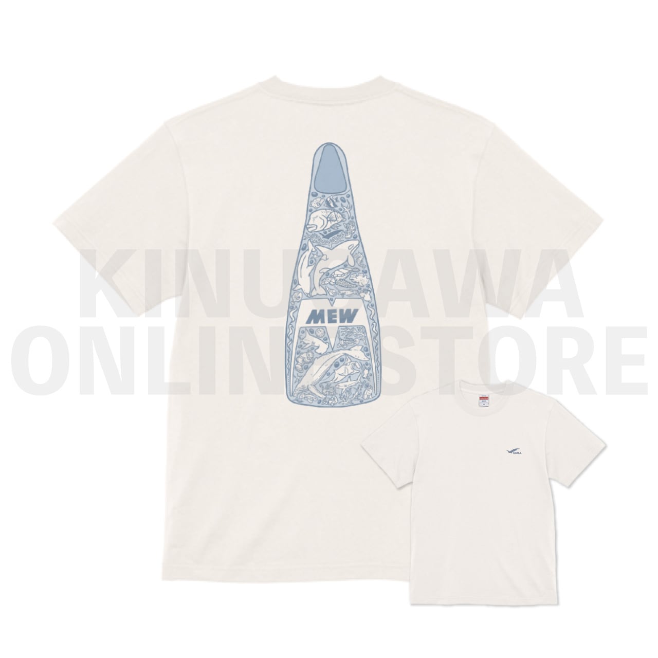 【OnlineStore限定】Fin Artist YURIE × GULL コラボTシャツ　″ シェルブルー ”
