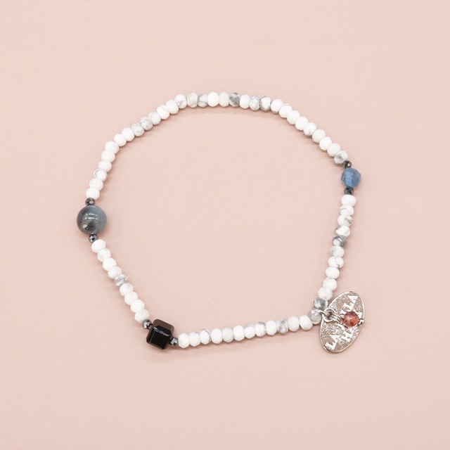 【Deep Sea Party】虎牙天珠×アクアマリン×グリーンフローライト ブレスレット