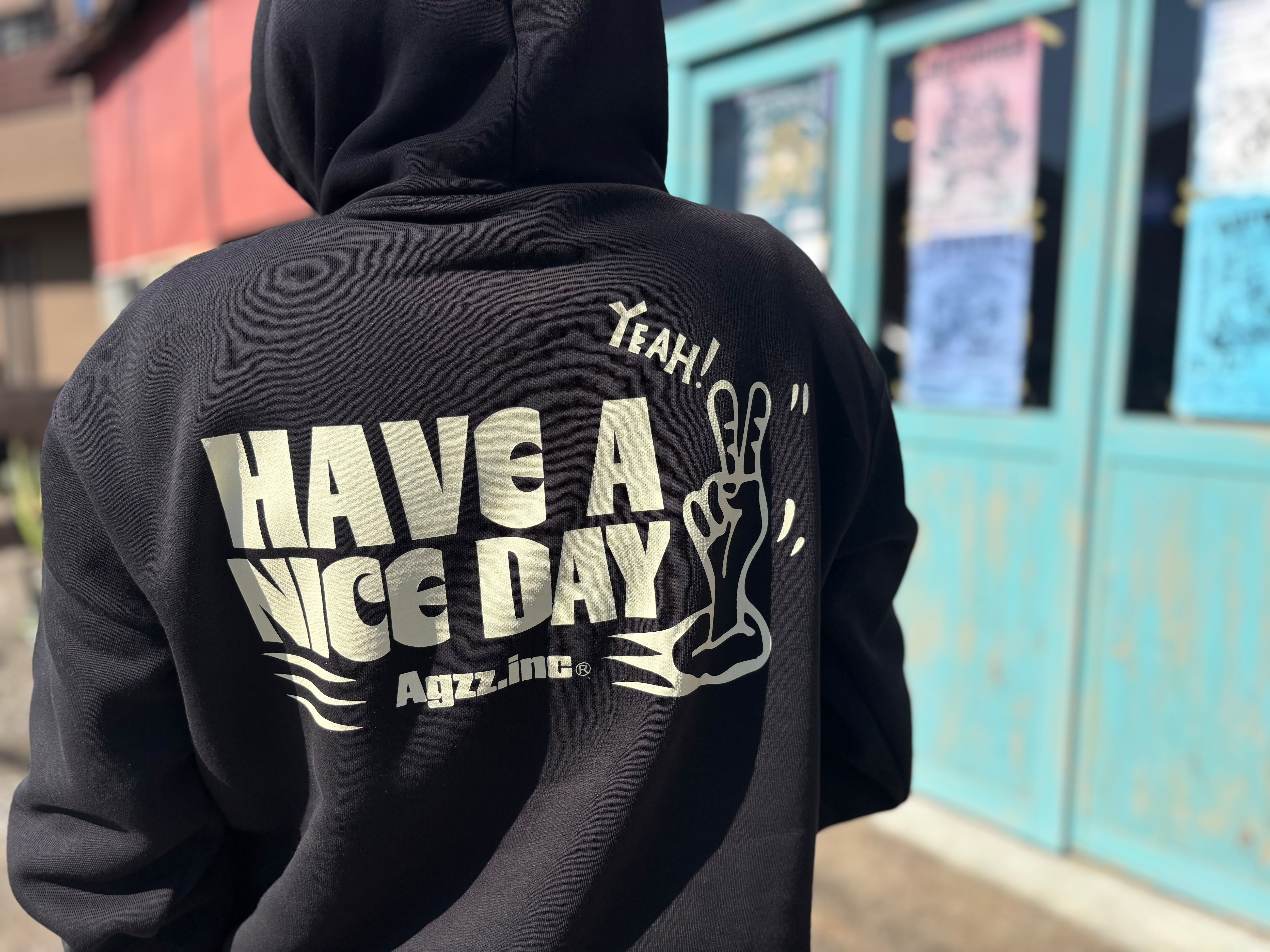 have a nice day  パーカー フーディー Have A Nice Day Hoodie - Black – 402threads