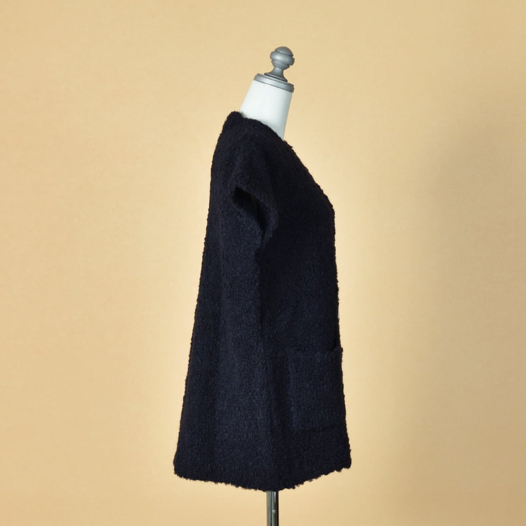 maison de soil メゾンドソイル ブークレVネックベスト・3900 ダークネイビー