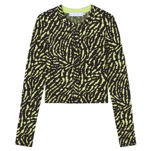 Proenza Schouler White Label　ANIMAL JACQUARD CARDIGAN　BLACK/LIME