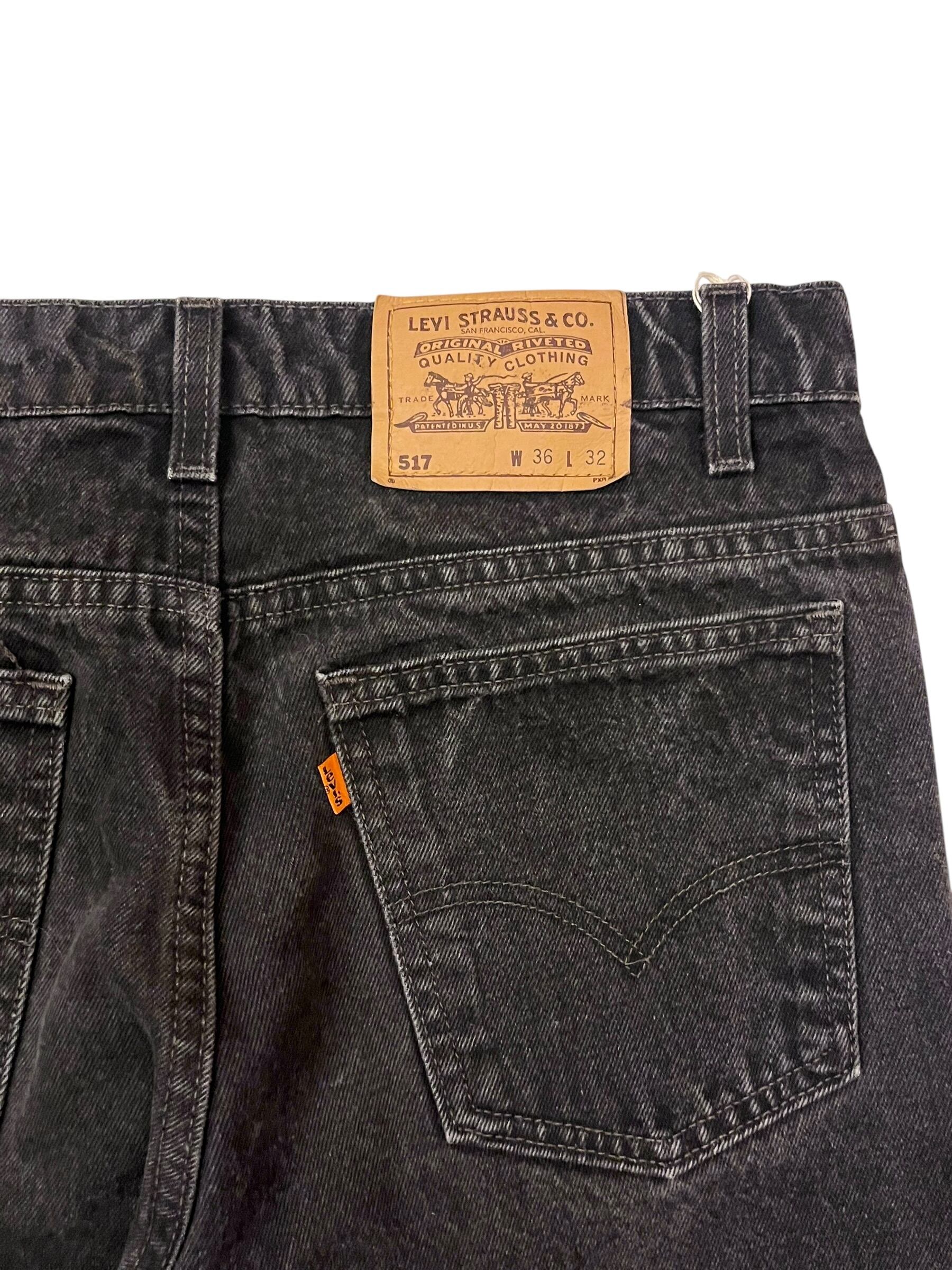 80s Levi's 70609-0270 Black Denim Sherpa Jacket Made in U.S.A. 80