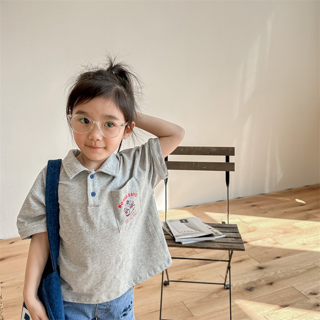 《取寄》 ポケットプリントポロシャツ （全２色） ADBB 韓国子供服 poloシャツ アメカジ