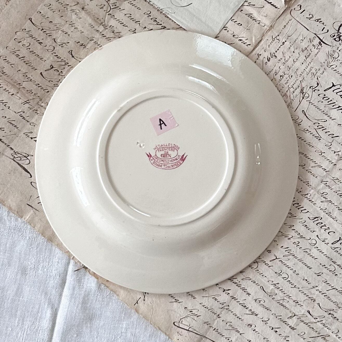 フランス アンティーク ジアン bouquets ディナープレートA フランスアンティーク】Gien （ジアン）Bouquets de roses