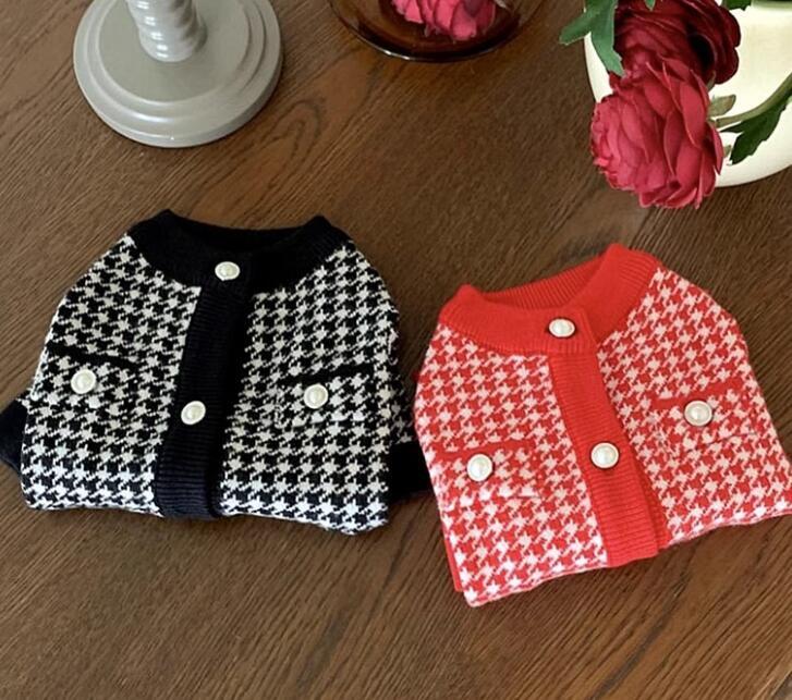 《予約》1102517 千鳥柄ボタンセーター