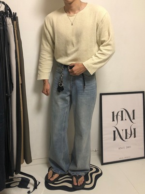 Ribbed Velour Deck Cropped Knit (4color)