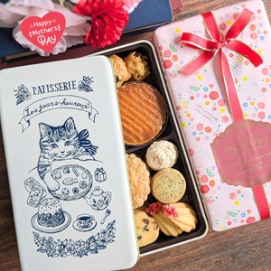 ♡母の日ラッピング♡クッキーアソート缶　ねこ缶