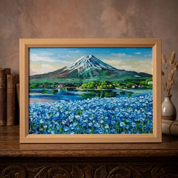 油絵 絵画 【冬の森の満月】 | Pay ID