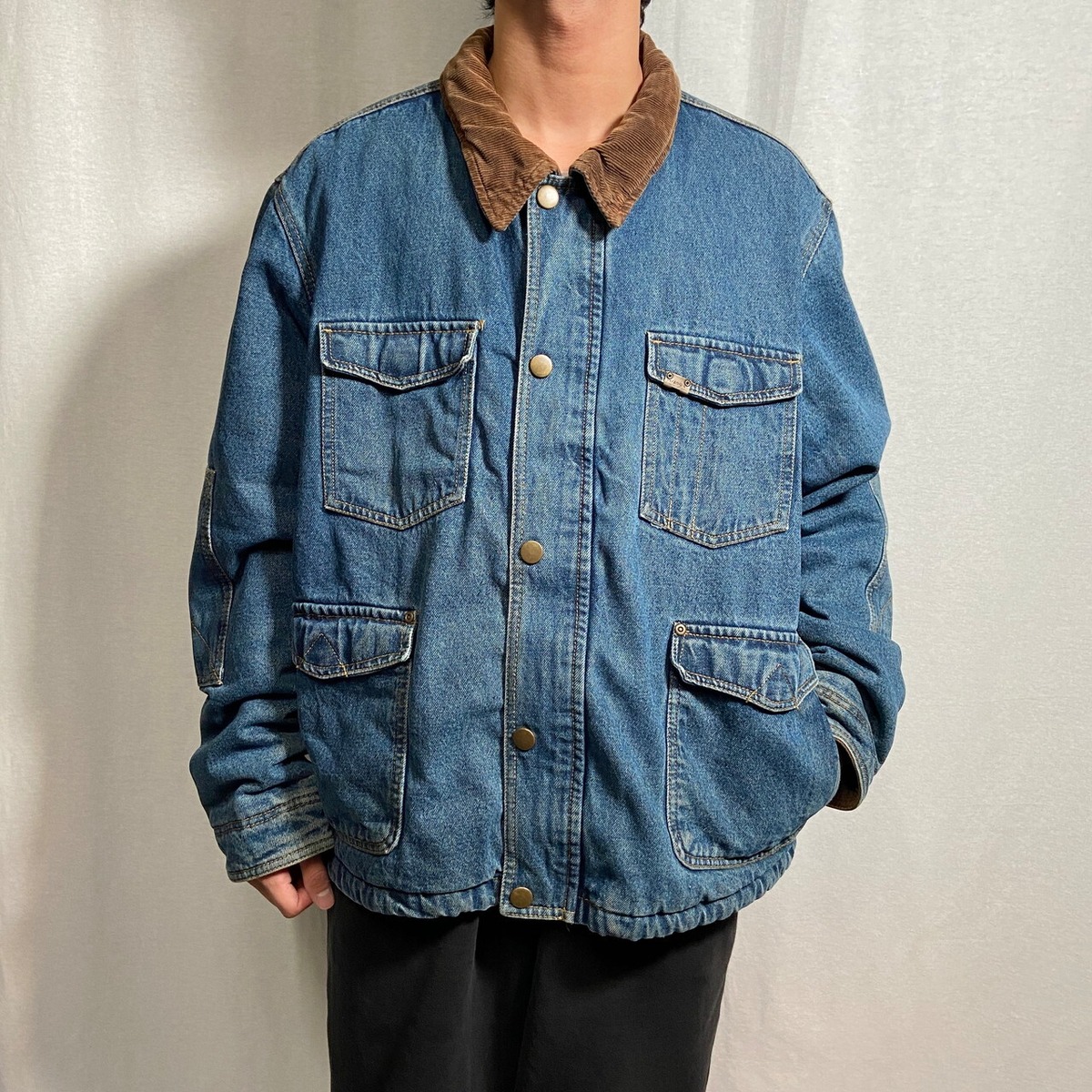 00年代 Wrangler ラングラー デニムボアジャケット デニムカバーオール 