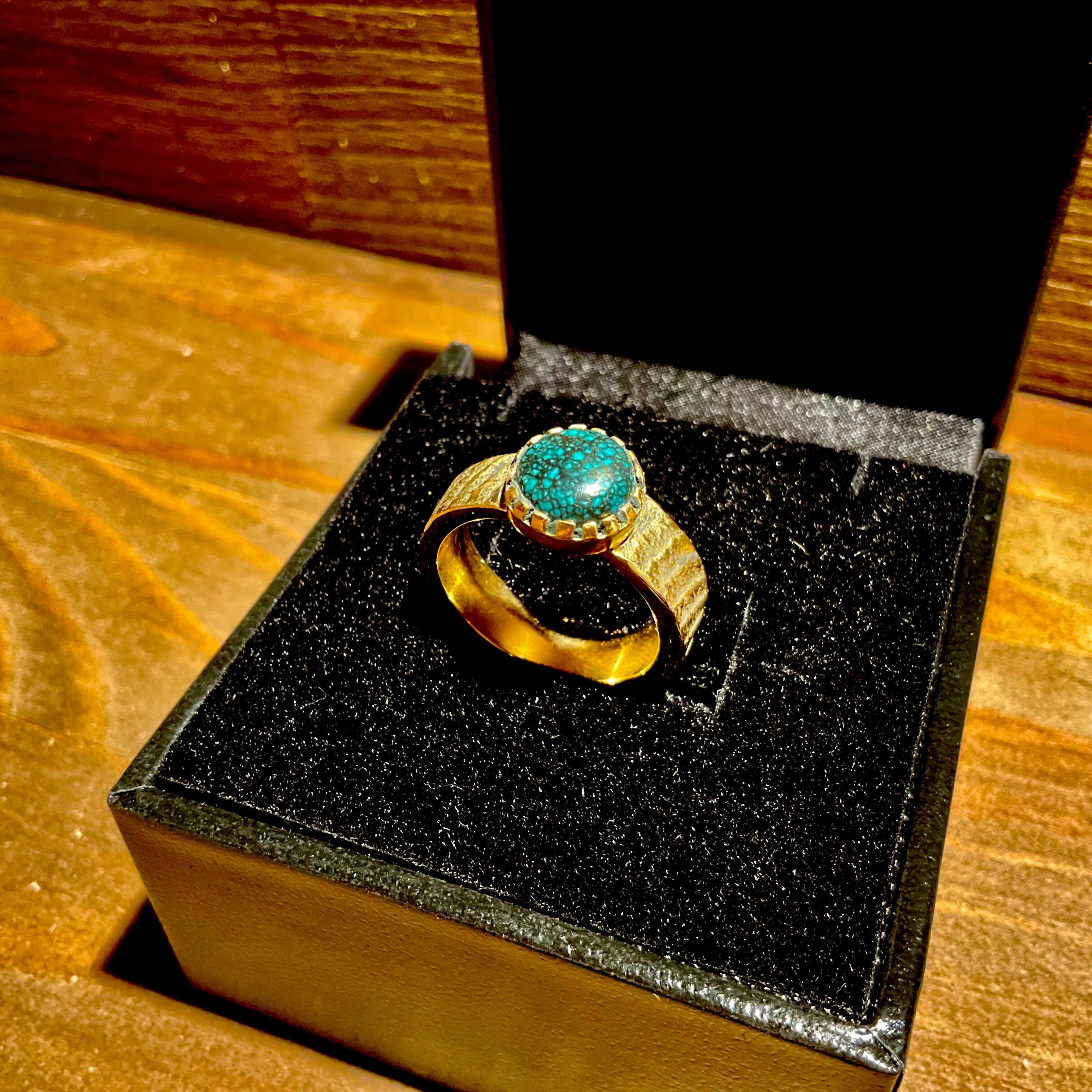 WHEEL WORKS Lander Blue turquoise 18K Gold Ring