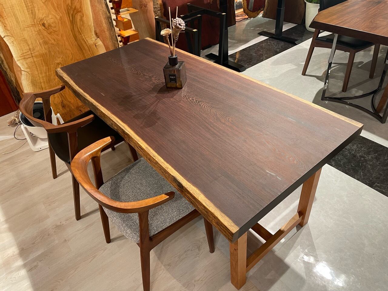 無垢材 鉄刀木 タガヤサン 座卓 机 ローテーブル 年代物 アンティーク 一枚