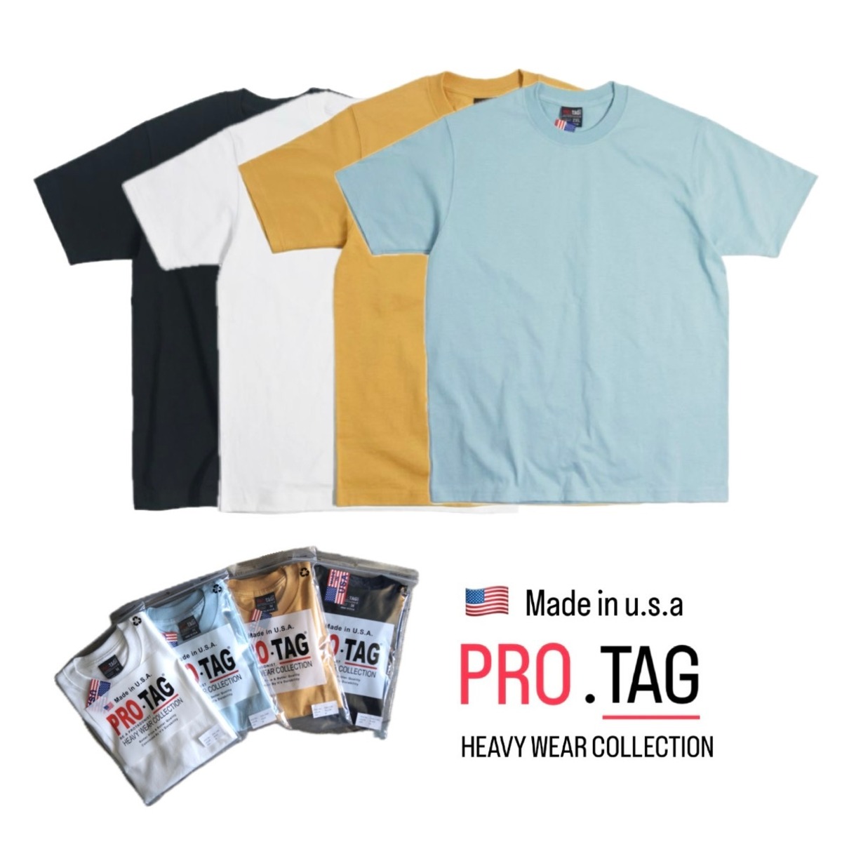 PRO-TAG プロタグ 9oz SUPER HEAVY WEIGHT T-SHIRT MADE IN USA 