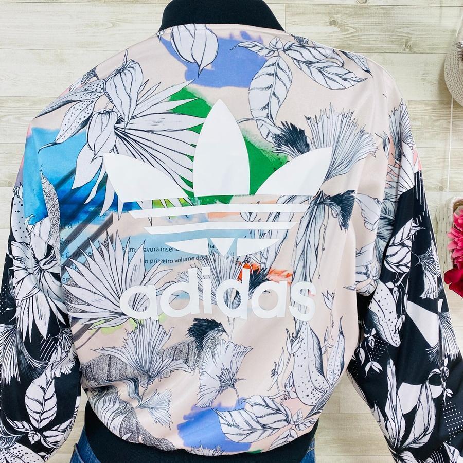 adidas ジャージジャケット ヤシの木×花柄 ブルゾン Sサイズ