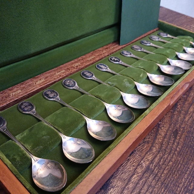 英国 王立園芸協会 純銀製スプーン12本set ホールマーク有 フランクリンミント 1975年製 sterling silver925