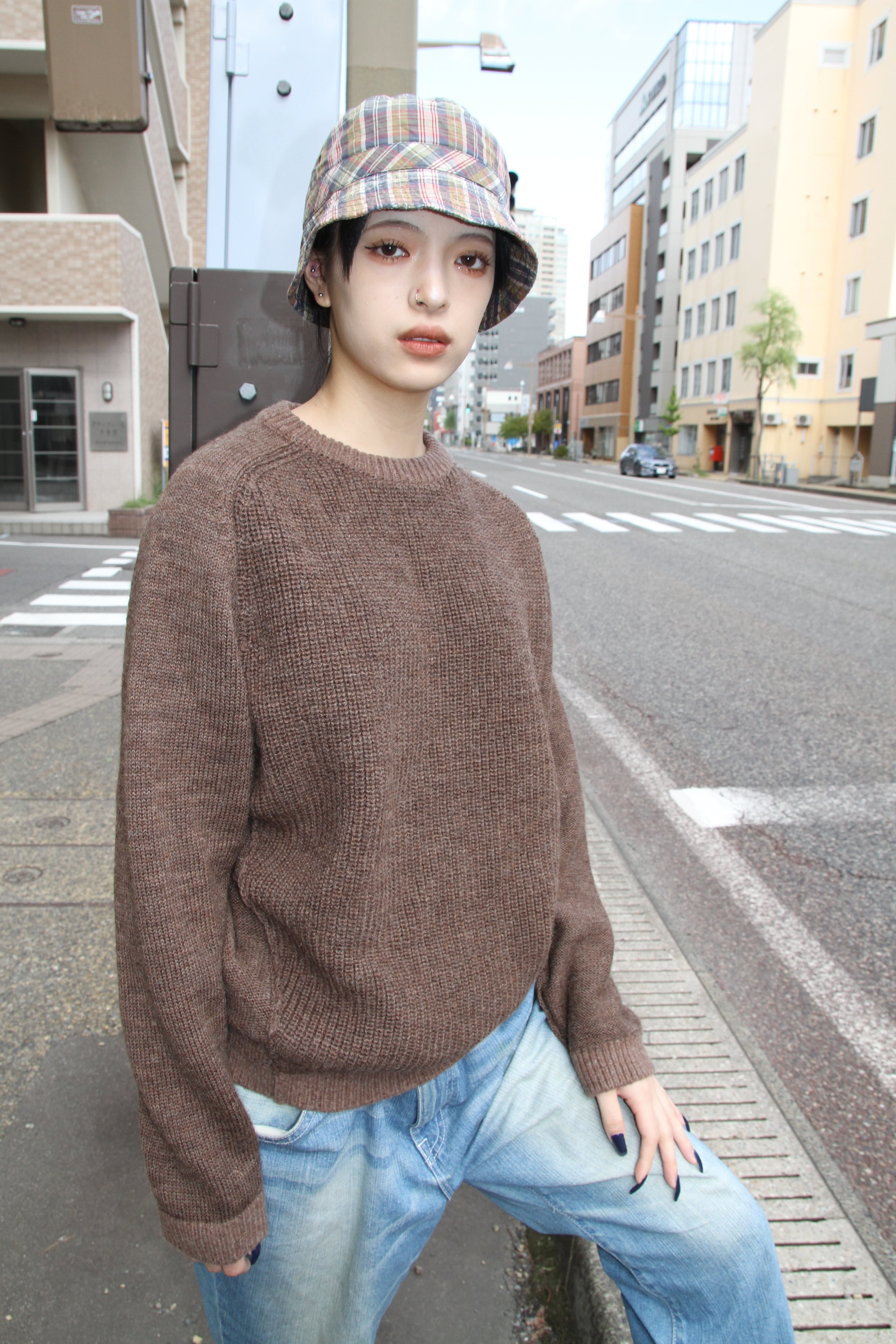 完売御礼】表裏どっちでも着れるニット「コンビ・リバーシブルPO