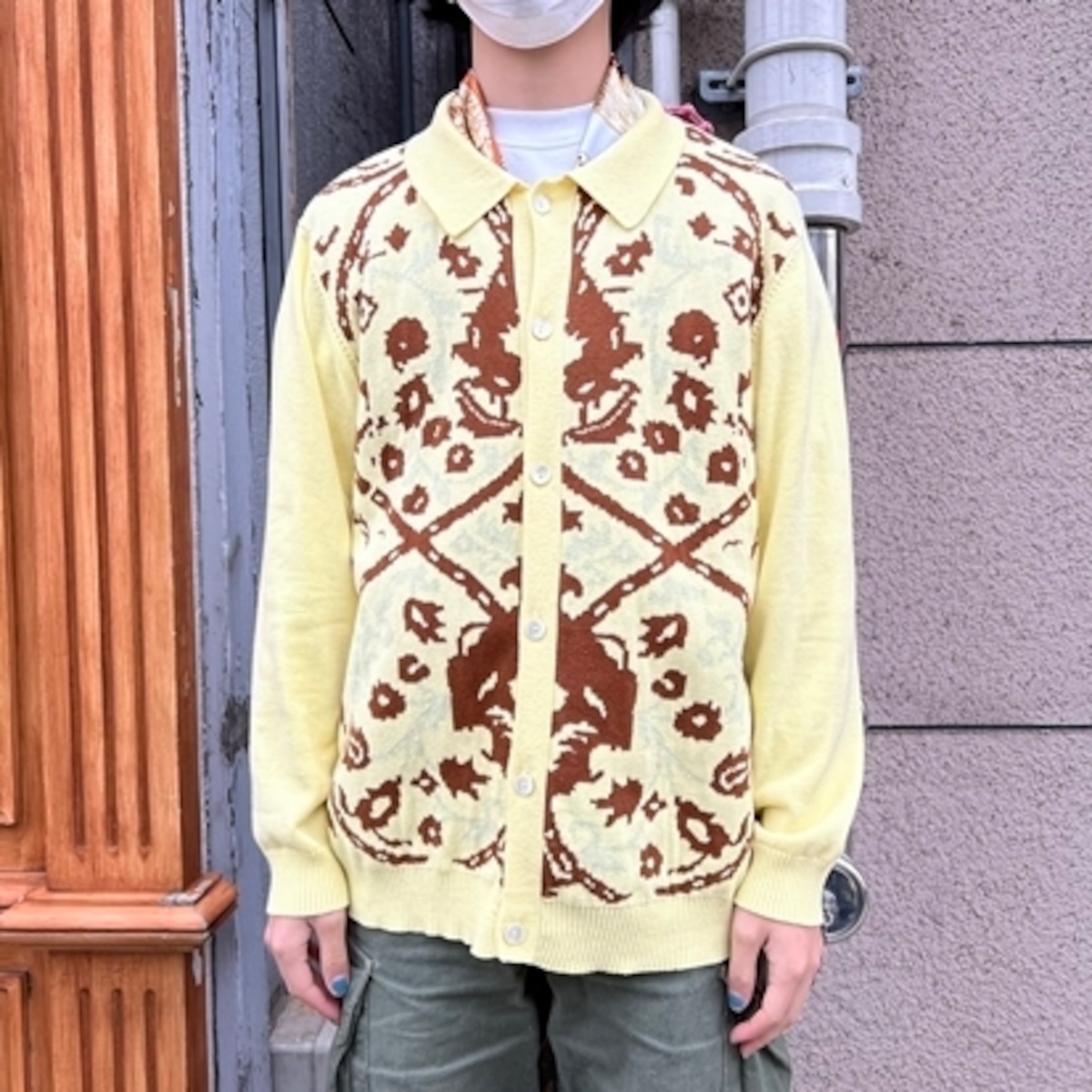 TTT MSW カーディガン わずらわし ニットポロ ペルシャ柄 