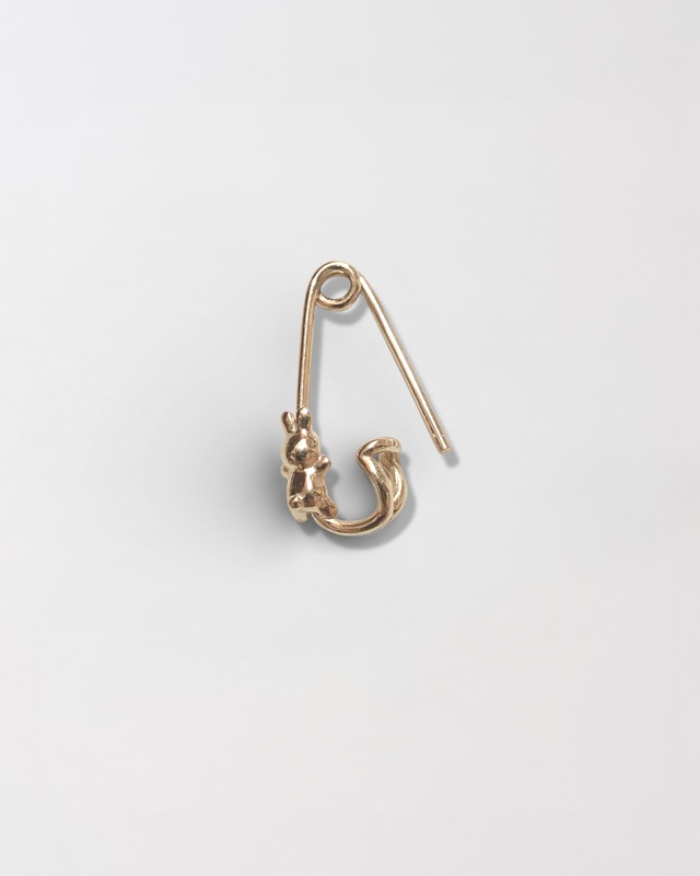 うさぎ pin earring ® K10YG 16G #LJ18002P     うさぎ安全ピンピアス/K10YG