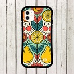 受注生産 iPhoneケース レモンと洋梨のカラフル民芸柄｜フルーツモチーフ PSYF019D