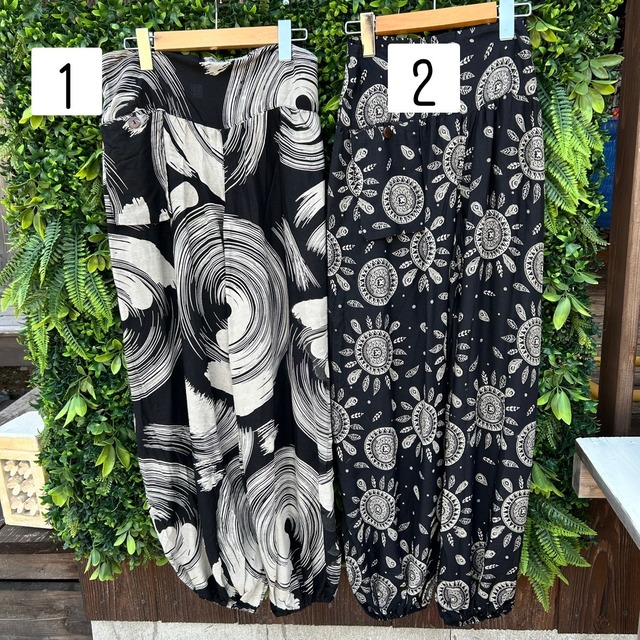 モノトーンレーヨンマンボパンツ