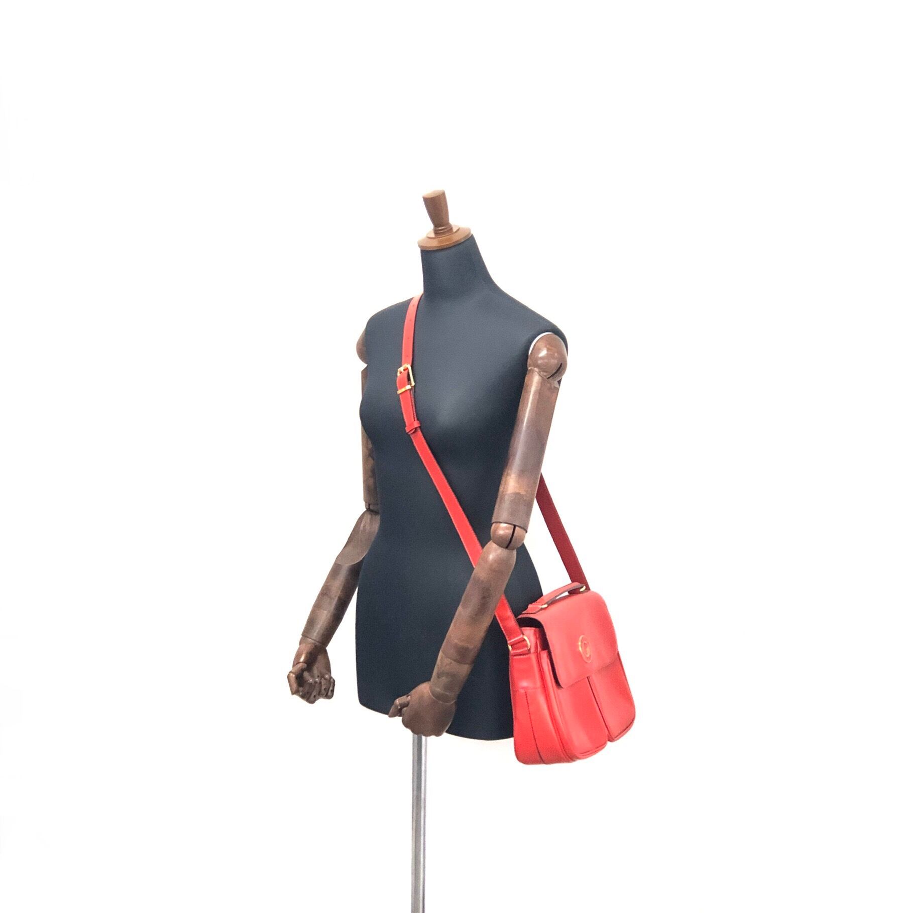 CELINE セリーヌ ロゴモチーフ エンボスレザー 2way ダブルポケット