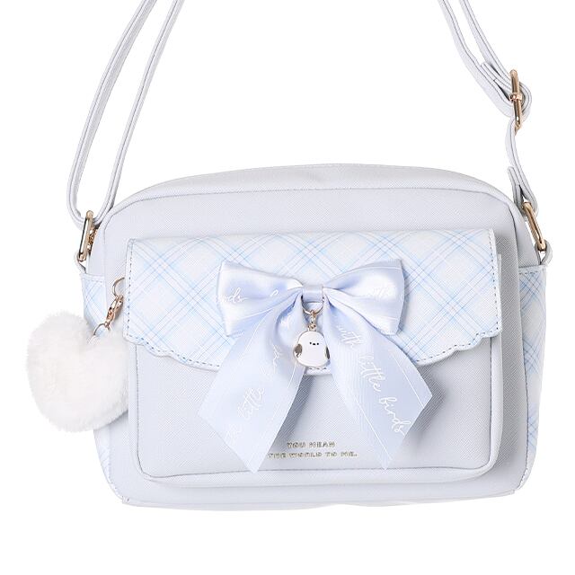 B/O品】【C25135】Coboca＋合皮チェックシマエナガリボン前