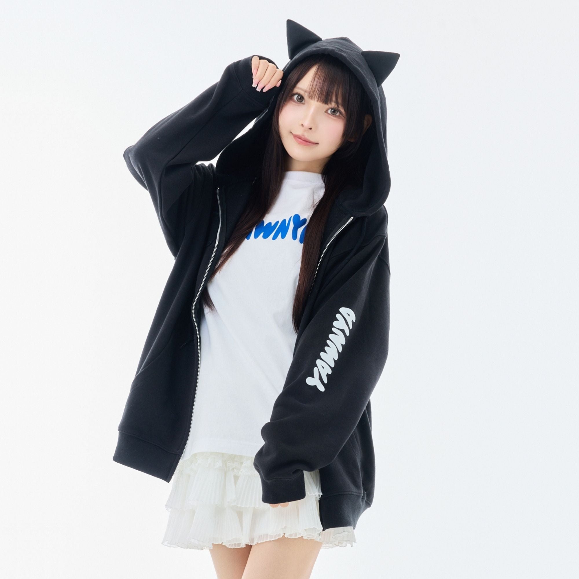 YAWNYA]ねこ耳フロントジップパーカー【ご注文後2週間程度で発送】 | echo