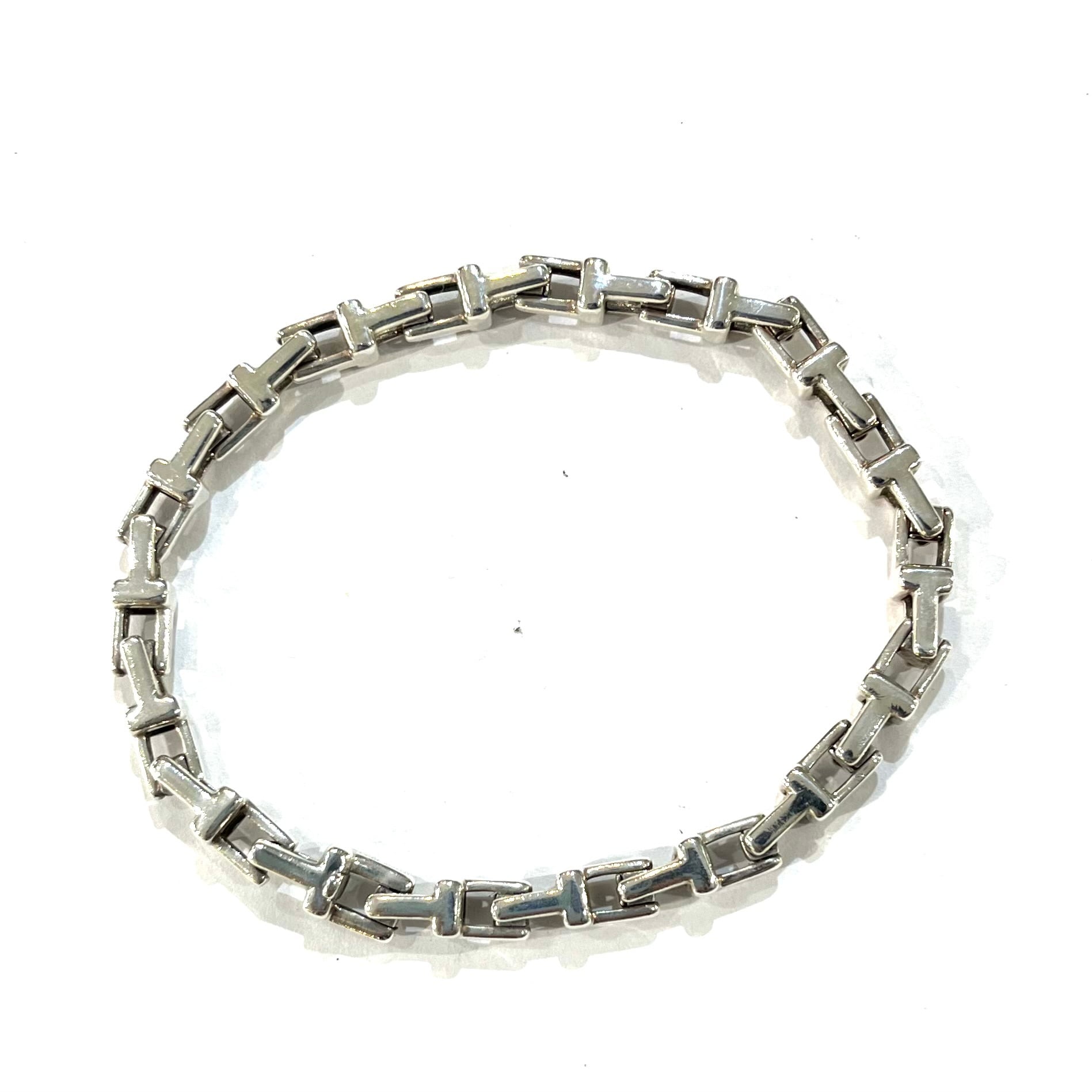 激レア【TIFFANY&CO. 】2318 Tモチーフ リンクシルバーブレスレット