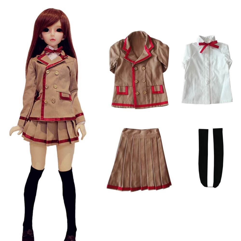 【努力特価】rakulifey 人形服 1/3ドール衣装 1/3球体関節人形着せ替え ドールアウトフィット 学校制服 4点セット 変装 コスチューム (1/3ドール衣装)