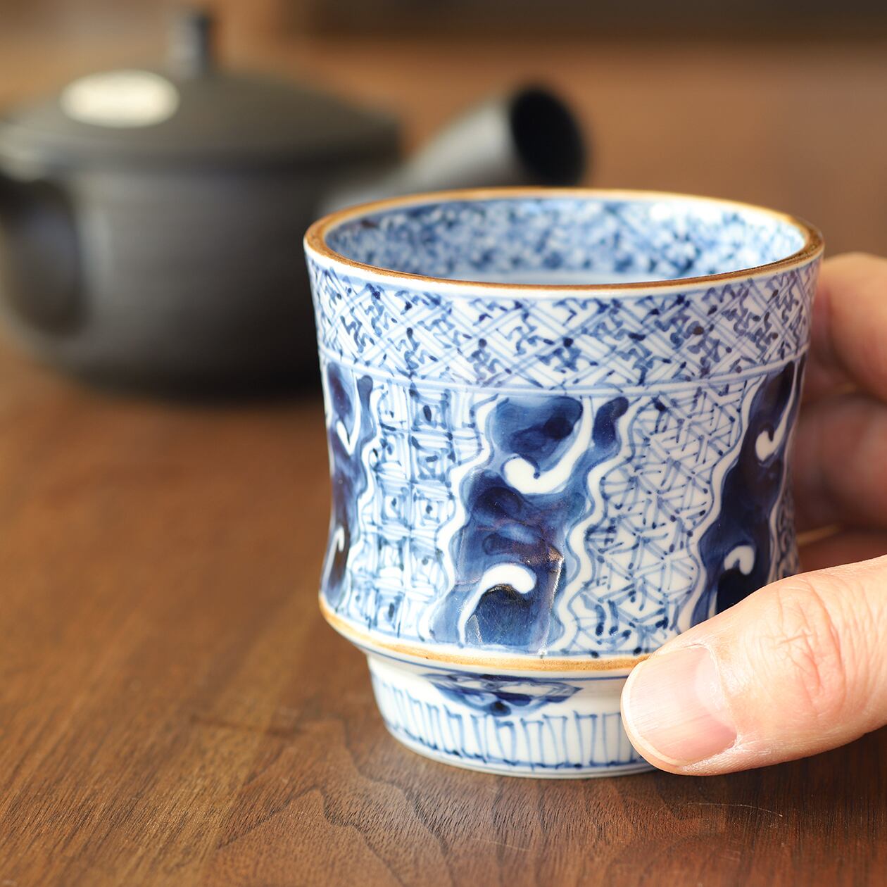 貞土窯【 湯呑 祥瑞 】手造り手描きの極上品 松尾貞一郎 貞土窯(有田焼)