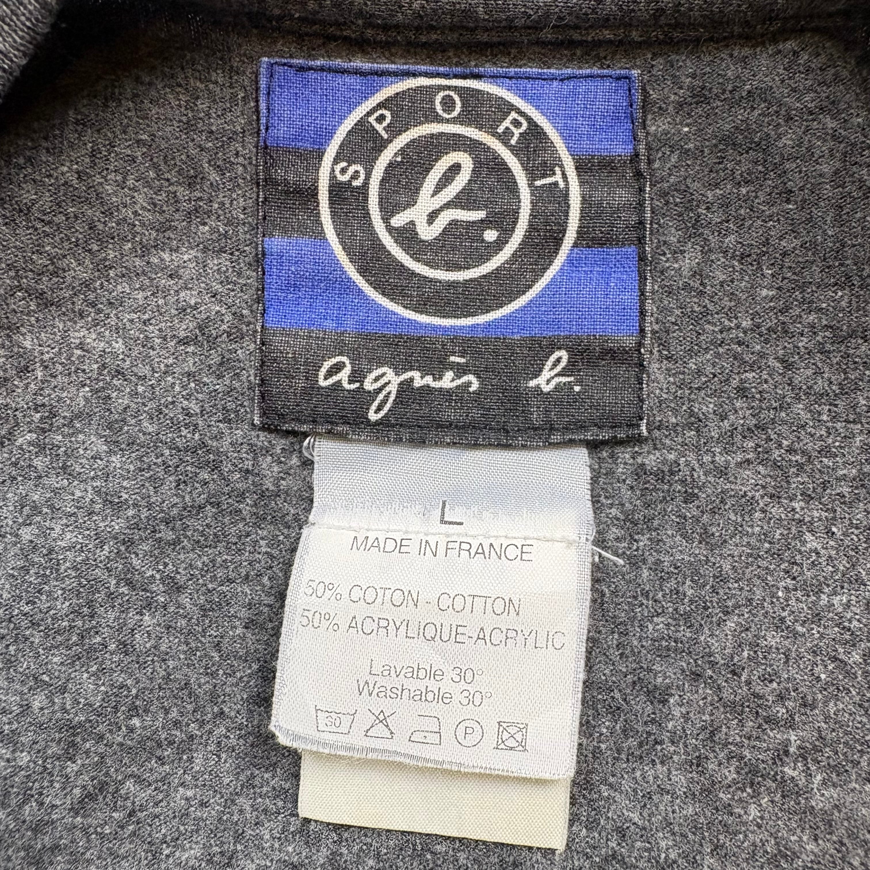 FRANCE製 90s agnes b. sport アニエス・ベー スポーツ 霜降り ロゴ T