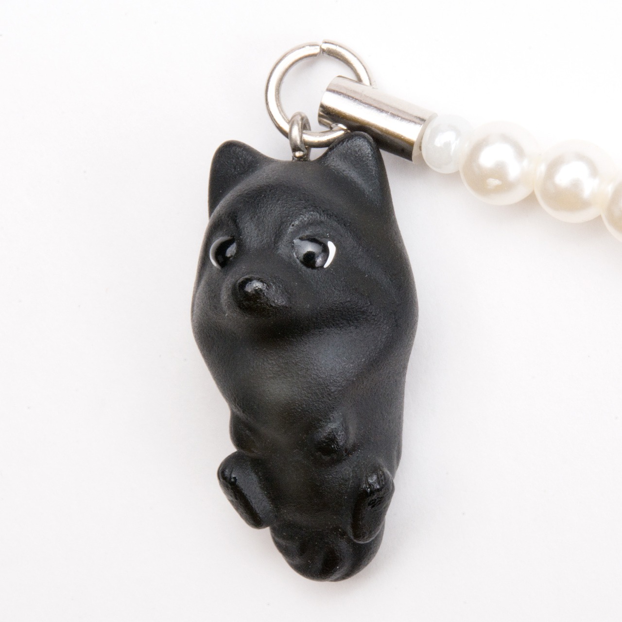 Dog 92 Pomeranian ポメラニアン ブラック ビーズ ストラップ DN-1803